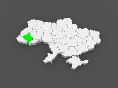 Ivano-frankivsk bölge haritası. Ukrayna.