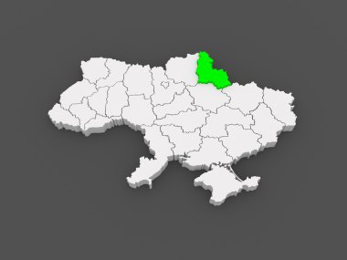 sumy bölgesi Haritası. Ukrayna.