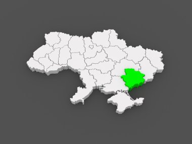zaporozhye bölge haritası. Ukrayna.