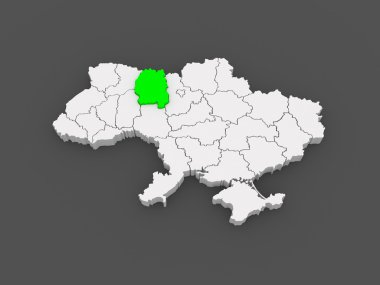 zhytomyr bölgesi Haritası. Ukrayna.