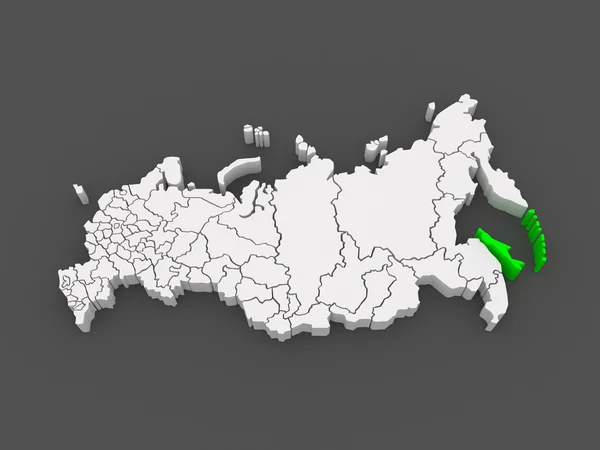 Harita Rusya Federasyonu. Sahalin bölgesi. — Stok fotoğraf