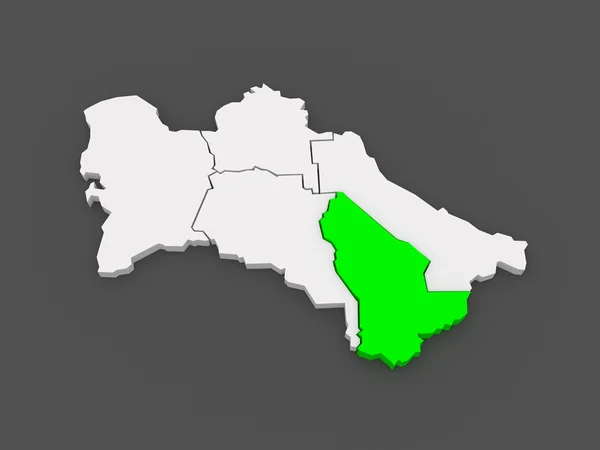 Mappa della Provincia di Maria. Turkmenistan . — Foto Stock