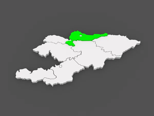 Map of Chui. Kyrgyzstan. — Stock Photo, Image