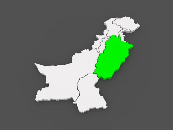 Карта Пенджаба. Пакистан . — стоковое фото