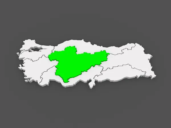 Mapa centralnej Anatolii. Turcja. — Zdjęcie stockowe