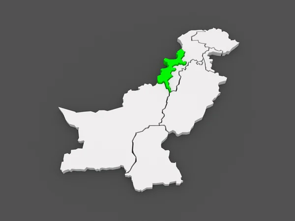 Mapa das Áreas Tribais Administradas Federalmente de Peshawar. Paquistão — Fotografia de Stock