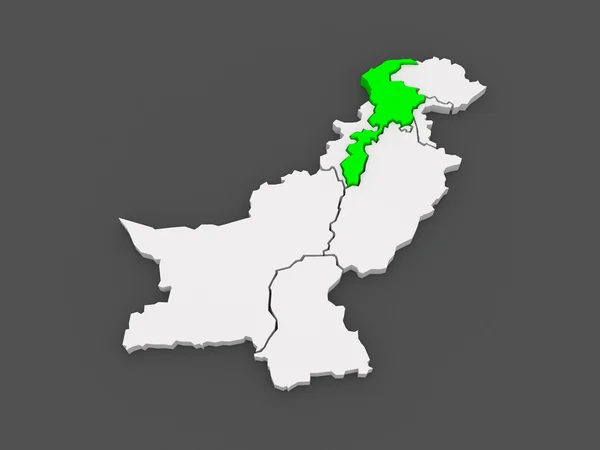 Mapa de Khyber Pakhtunkhwa. Pakistán . — Foto de Stock