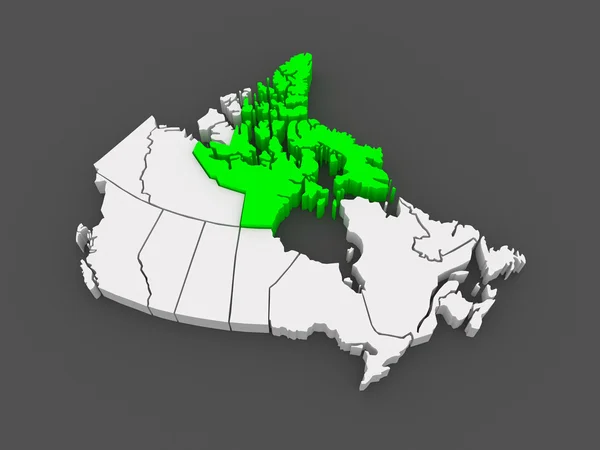 Karte von Nunavut. Kanada. — Stockfoto