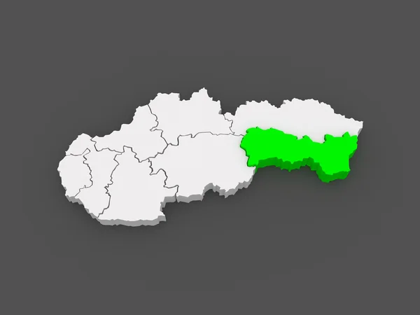 Mapa regionu Koszyce. Słowacja. — Zdjęcie stockowe