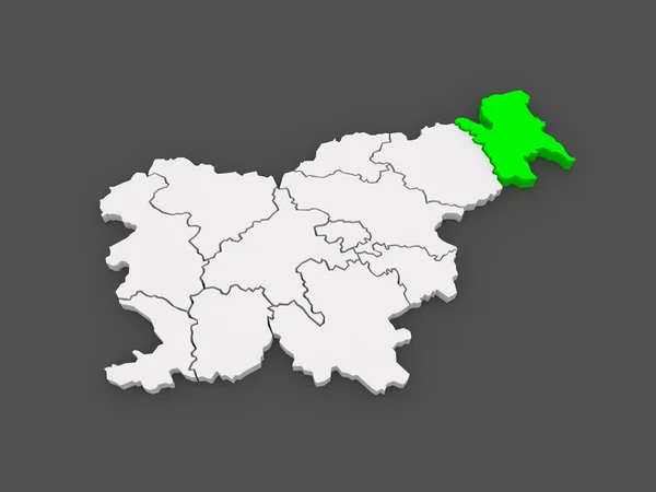 Mappa della zona di Pomurska. Slovenia . — Foto Stock