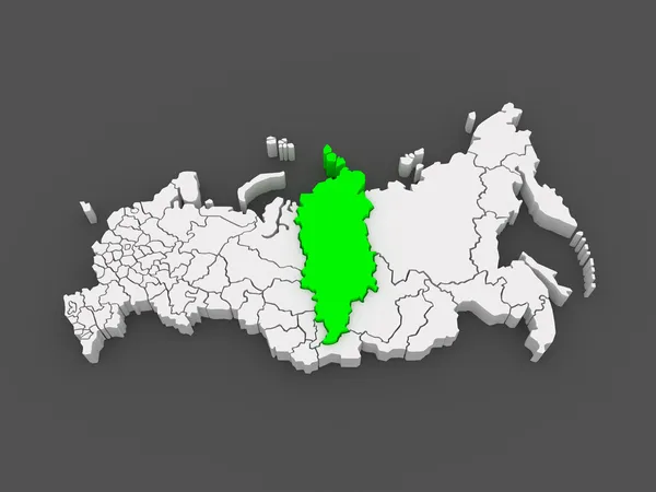 Map of the Russian Federation. Krasnoyarsk Territory. — Stock Photo, Image