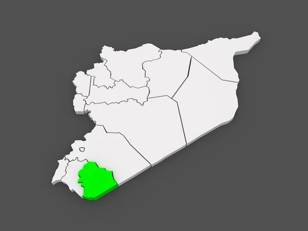Mappa di Sweida. Siria . — Foto Stock