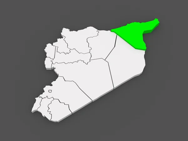 Map of Hasakah. Syria. — Stock Photo, Image