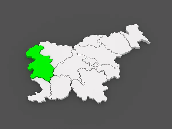 Karta över goritskii regionen. Slovenien. — Stockfoto