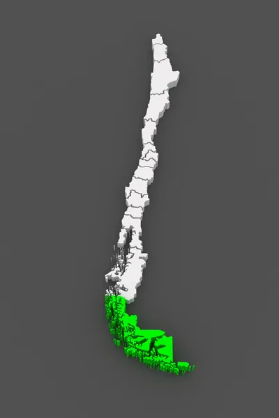 Kaart van magallanes en Chileense Antarctica. Chili. — Stockfoto