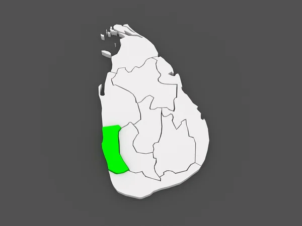 서쪽의 지도입니다. 스리랑카. — 스톡 사진