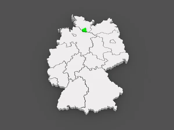 Mapa de Hamburgo Libre y Hanseática. Alemania . —  Fotos de Stock