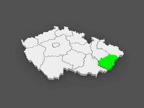 Mapa regionu Zlín. Czechy. — Zdjęcie stockowe