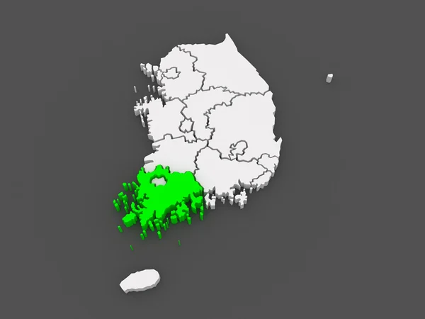 Mapa de Jeolla. Coreia do Sul . — Fotografia de Stock