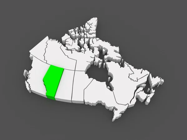 Karta över alberta. Kanada. — Stockfoto