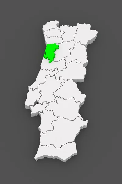Map of Aveiro. Portugal. — Stock Photo, Image
