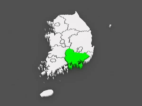 Karta över Sydgyeongsang. Sydkorea. — Stockfoto