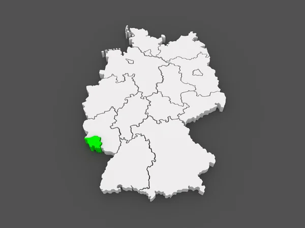 Mapa de Saarland. Alemanha . — Fotografia de Stock