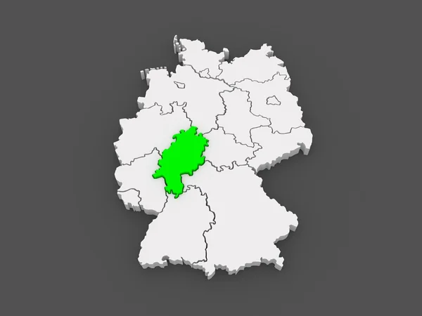 Hessen tartomány térképe. Németország. — Stock Fotó