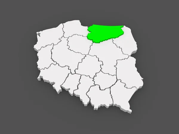 Karta över warmia-mazury. Polen. — Stockfoto