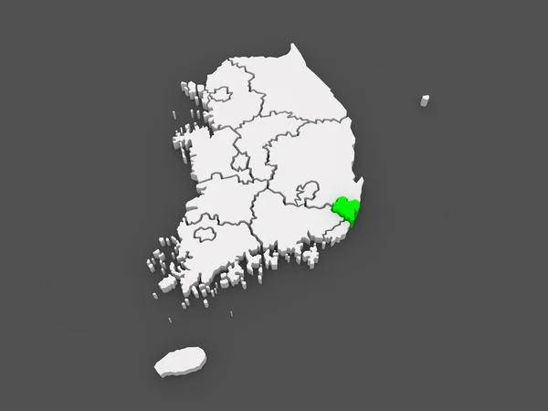 Mapa ulsan. korea Południowa. — Zdjęcie stockowe