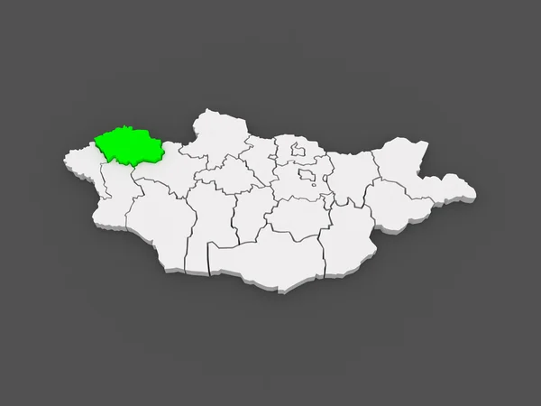 Map of Uvs. Mongolia. — Stock Photo, Image