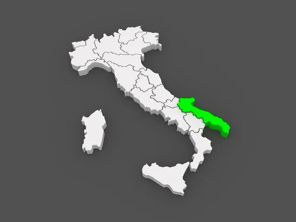 Map of Puglia. Italy. — Stock Photo, Image