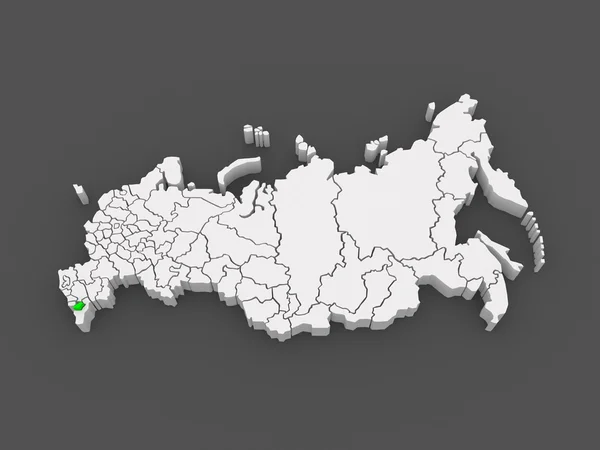 Mapa Ruské federace. republiky Čečenska. — Stock fotografie