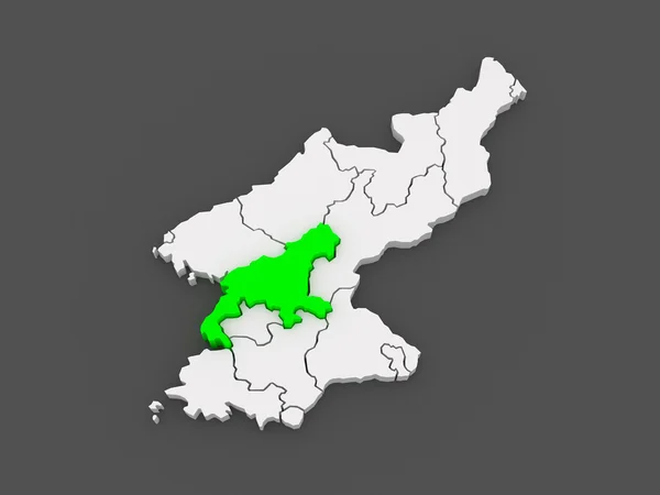 Mapa p ' yŏngan. korea Północna. — Zdjęcie stockowe