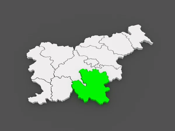 Mapa jihovýchodní Slovinska. — Stock fotografie