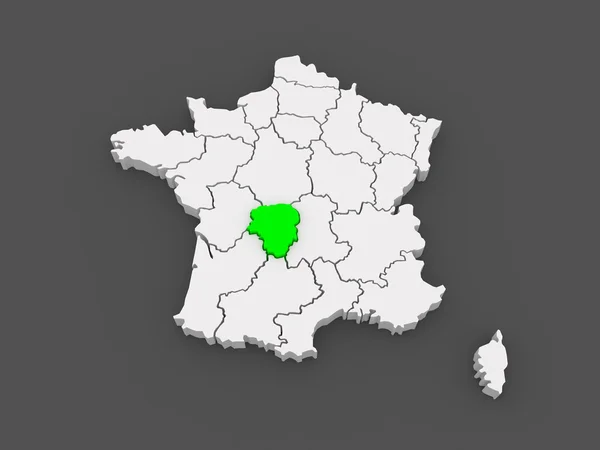 Mapa de Limousin. França . — Fotografia de Stock