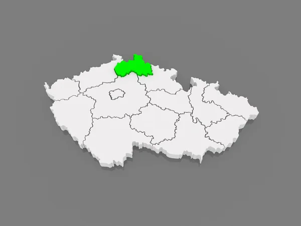 Liberec Térkép. Cseh Köztársaság. — Stock Fotó