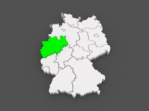 北莱茵-威斯特法伦的地图。德国. — 图库照片