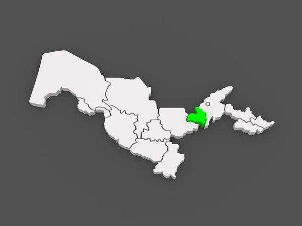 Kaart van Darja regio. Oezbekistan. — Stockfoto