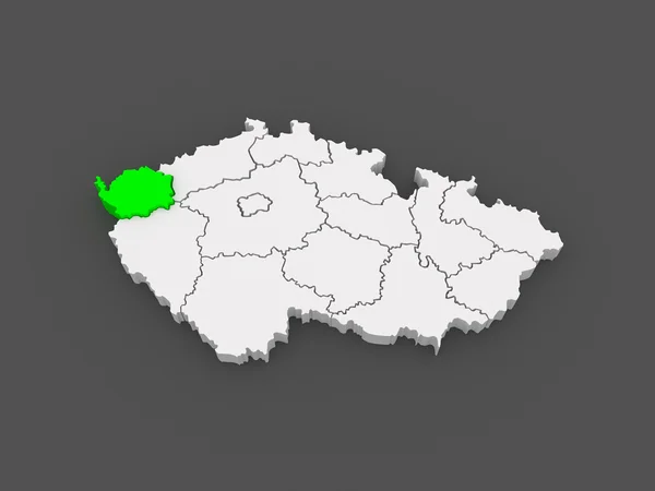 Karte der Region Karlovy variieren. Tschechische Republik. — Stockfoto