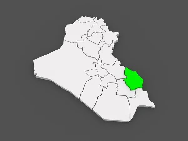 Mapa maysan. Irák. — Stock fotografie