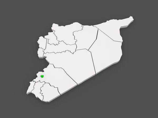Karte von Damascus. syrien. — Stockfoto