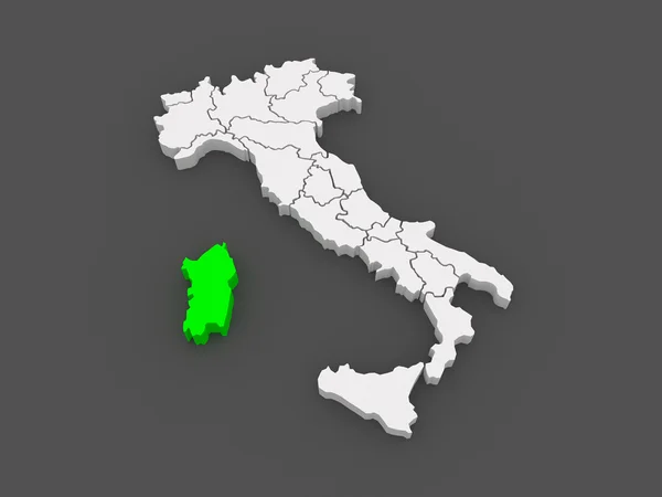 Карта Сардинии. Италия . — стоковое фото