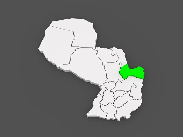 Kanendiyu 地图。巴拉圭. — 图库照片
