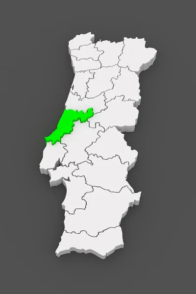 Map of Leiria. Portugal. — Stock Photo, Image