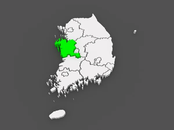 Karta över hangul. Sydkorea. — Stockfoto
