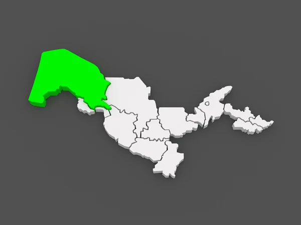 Mappa di Karakalpakstan. Uzbekistan . — Foto Stock