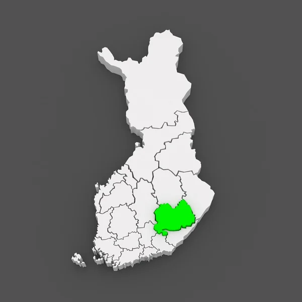 南萨沃地区地图。芬兰. — 图库照片