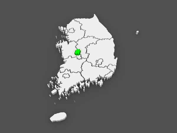 Karte von Daejeon, Sejong. Südkorea. — Stockfoto