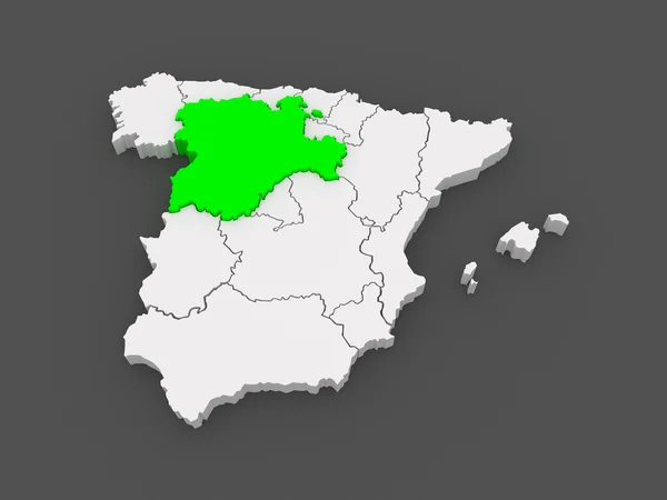 Karte von Kastilien und León. Spanien — Stockfoto